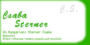 csaba sterner business card